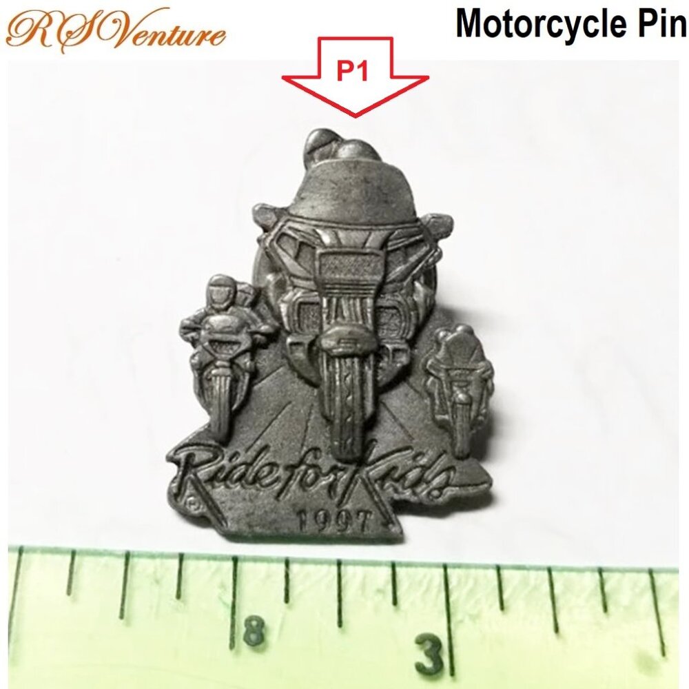 Buy 1 get 1 FREE, Vintage 1997 Ride for Kids Motorcycle Pin